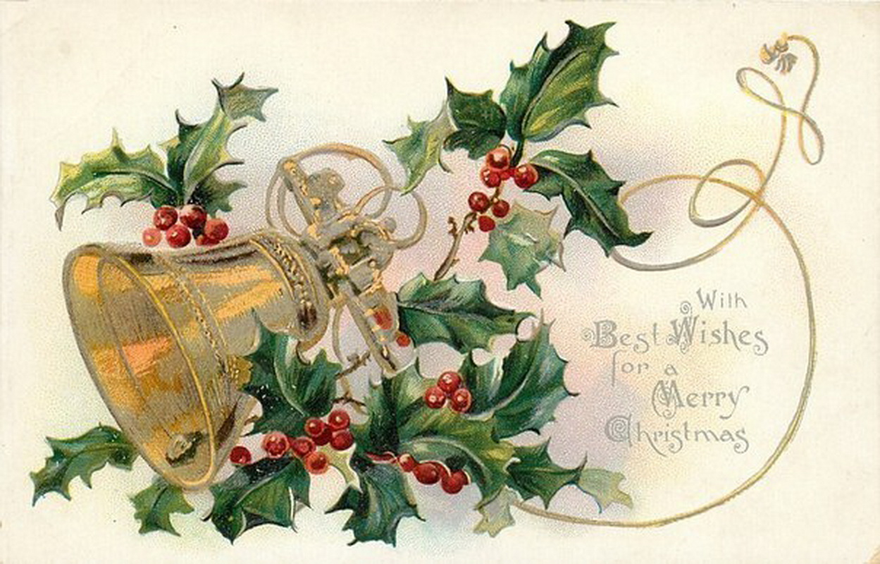 Старинные открытки новый год Рождество шампанское
